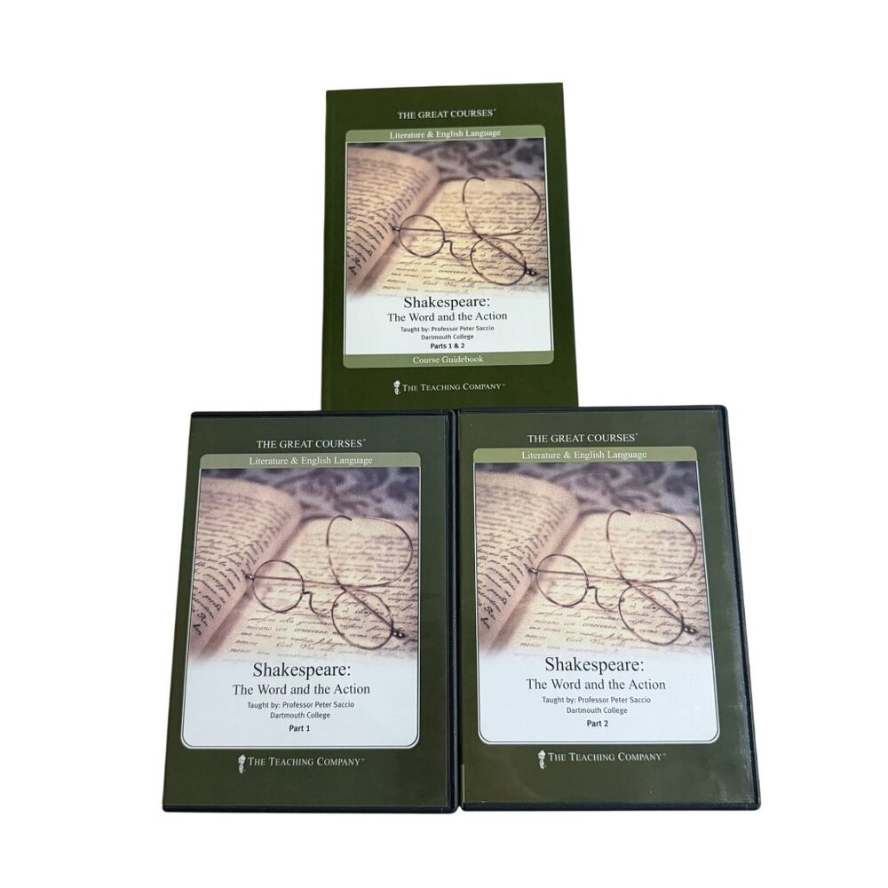 Great Courses Shakespeare The Word and Action DVDs Guidebook Peter Saccio